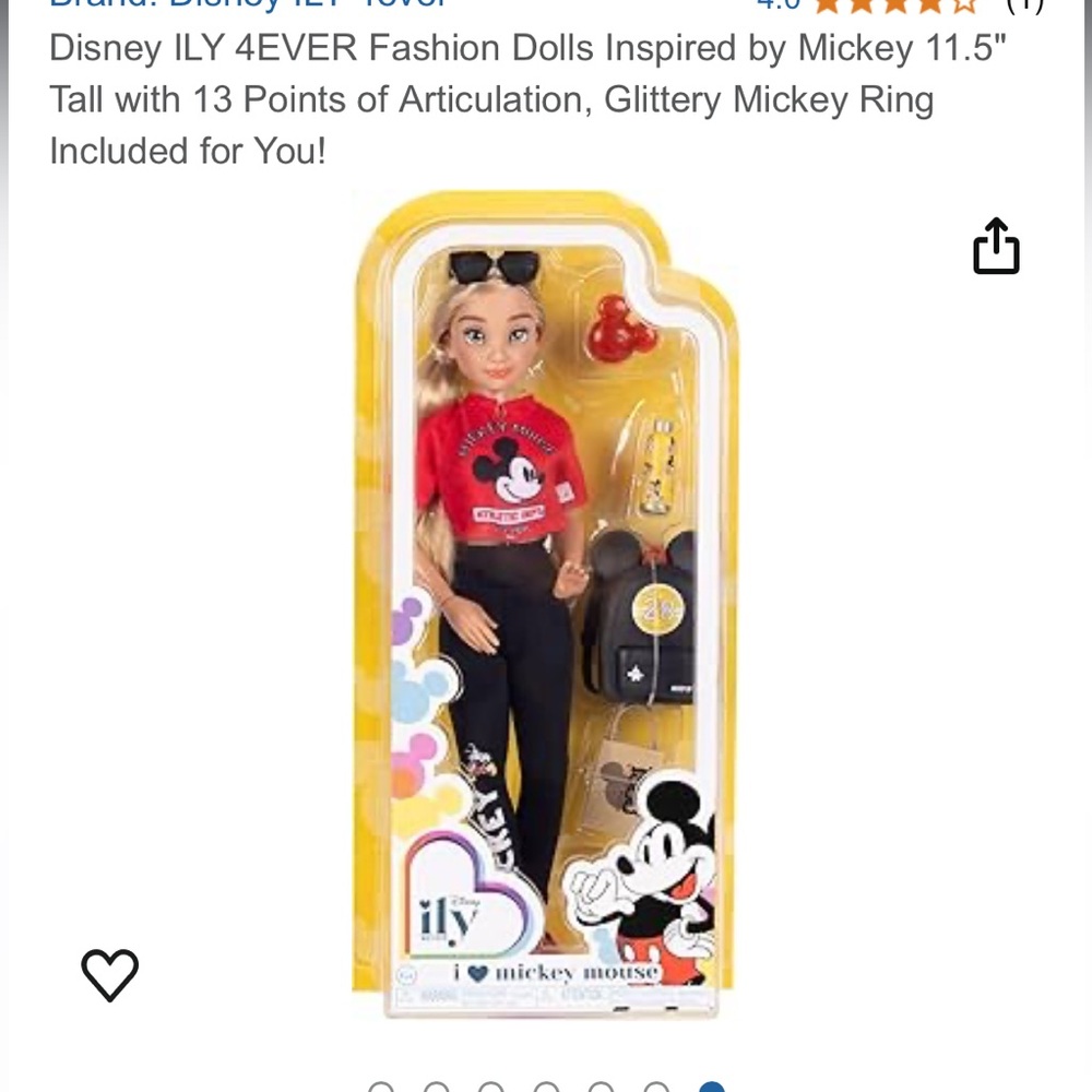 ILY DOLL MICKEY MOUSE BRAND NEW IN BOX